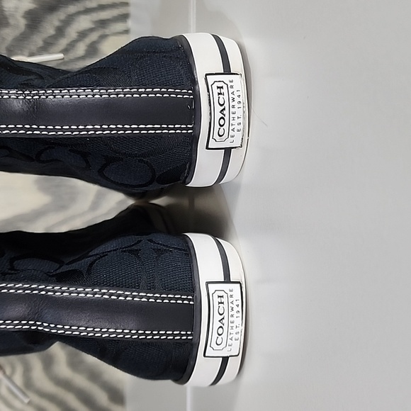 Coach Bonney Logo Butterfly Interior High Top Black Sneakers - Women's Size 8.5B - Picture 4 of 12